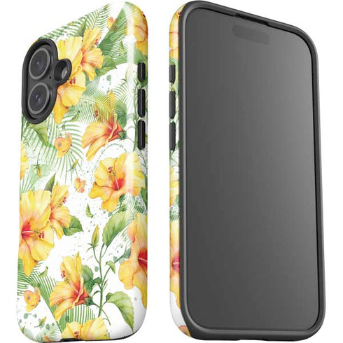 Yellow Hibiscus iPhone 16 Plus Impact Case