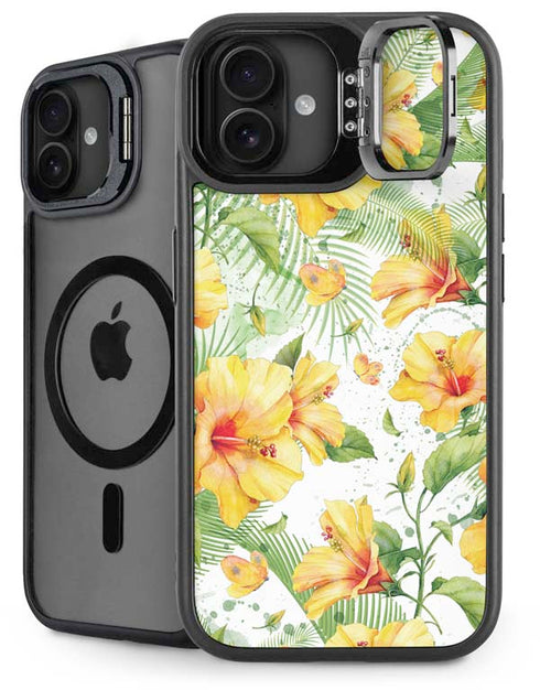 Yellow Hibiscus iPhone 16 Plus Kickstand Case