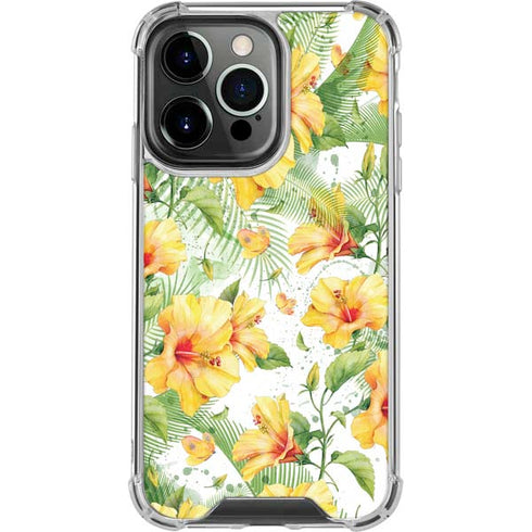 Yellow Hibiscus iPhone 16 Pro Clear Case