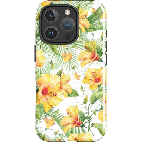 Yellow Hibiscus iPhone 16 Pro Impact Case