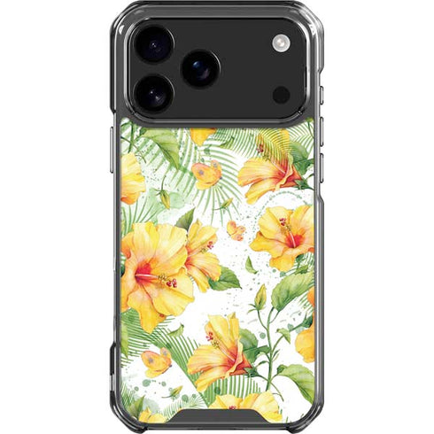 Yellow Hibiscus iPhone 18 Pro Max Clear Case