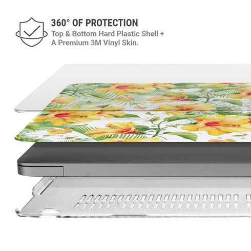 Yellow Hibiscus MacBook Pro 14in (2021-24) Case plus Skin