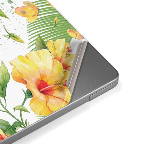 Yellow Hibiscus Apple MacBook Pro 14-inch Skin