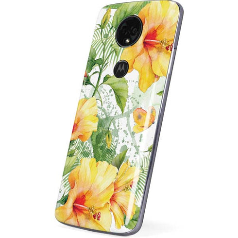 Yellow Hibiscus Moto E5 Plus Skin