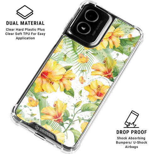 Yellow Hibiscus Moto G Power 5G (2024) Clear Case