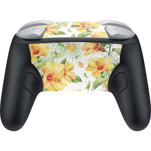 Yellow Hibiscus Nintendo Switch 2 (2025) Pro Controller Skin