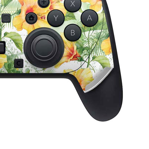 Yellow Hibiscus Nintendo Switch 2 (2025) Pro Controller Skin