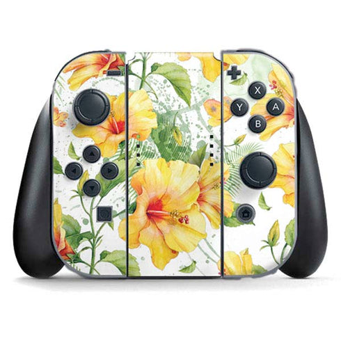 Yellow Hibiscus Nintendo Switch (2017-2021) Joy-Con Controller Skin