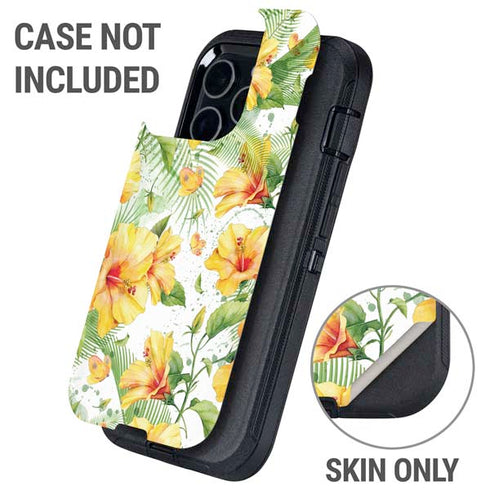 Yellow Hibiscus Otterbox Defender iPhone Skin