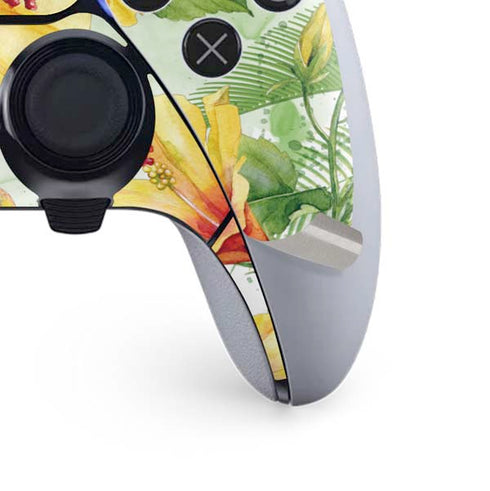 Yellow Hibiscus PS5 DualSense Edge Pro Controller Skin