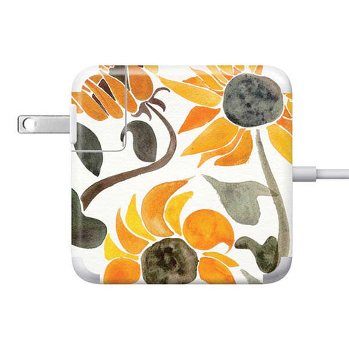 Yellow Sunflower by Cat Coq 85W Power Adapter (15 and 17 inch MacBook Pro Charger) Skin