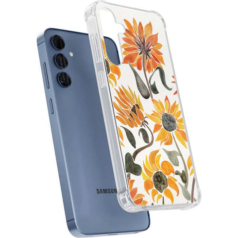 Yellow Sunflower by Cat Coq Galaxy A35 5G Clear Case