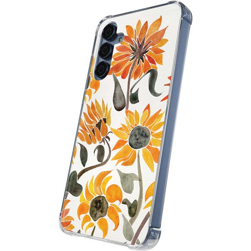 Yellow Sunflower by Cat Coq Galaxy A55 5G Clear Case