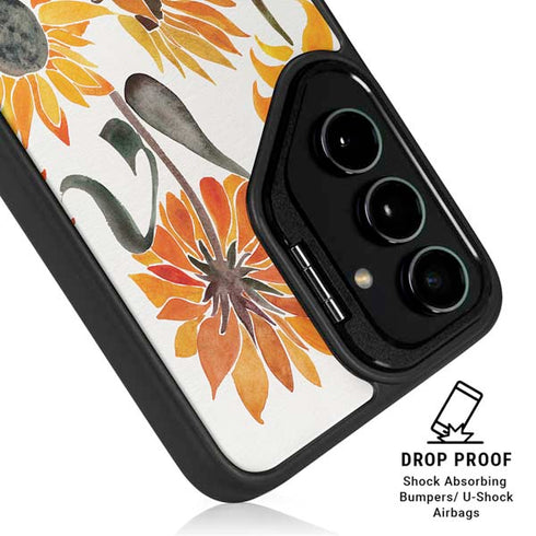 Yellow Sunflower by Cat Coq Galaxy S25 Kickstand Case