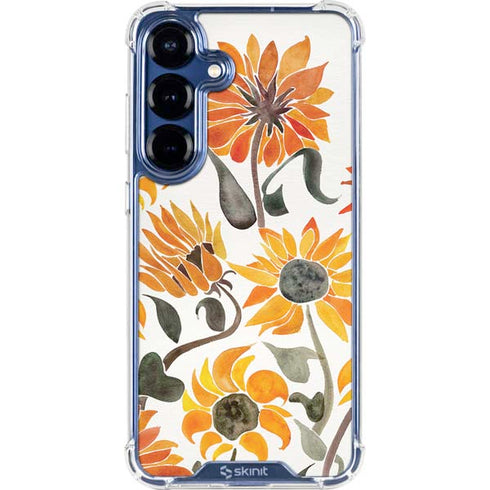 Yellow Sunflower by Cat Coq Galaxy S25 Clear Case