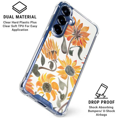 Yellow Sunflower by Cat Coq Galaxy S25 Clear Case