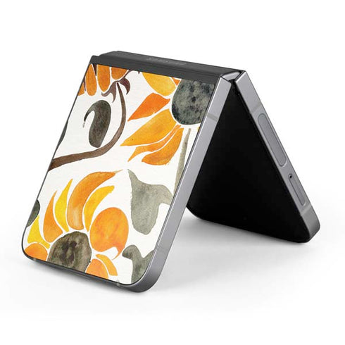 Yellow Sunflower by Cat Coq Galaxy Z Flip6 Skin