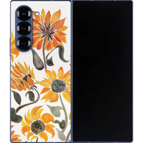Yellow Sunflower by Cat Coq Galaxy Z Fold6 Skin