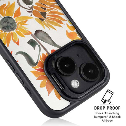 Yellow Sunflower by Cat Coq iPhone 13 Kickstand Case