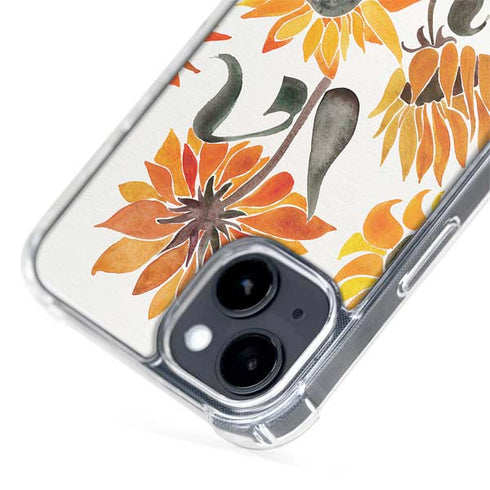 Cat Coq Yellow Sunflower iPhone 14 MagSafe Case