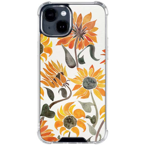 Yellow Sunflower by Cat Coq iPhone 15 Clear Case