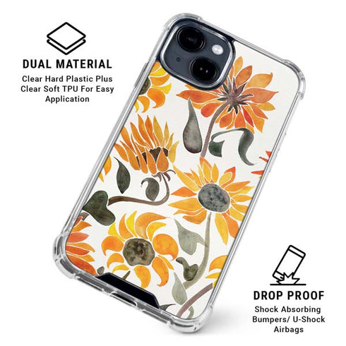 Yellow Sunflower by Cat Coq iPhone 15 Clear Case