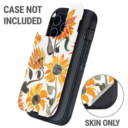 Yellow Sunflower by Cat Coq Otterbox Defender iPhone Skin