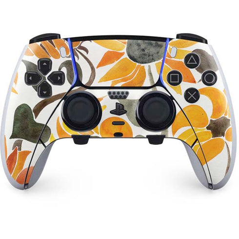 Cat Coq Yellow Sunflower PS5 DualSense Edge Pro Controller Skin