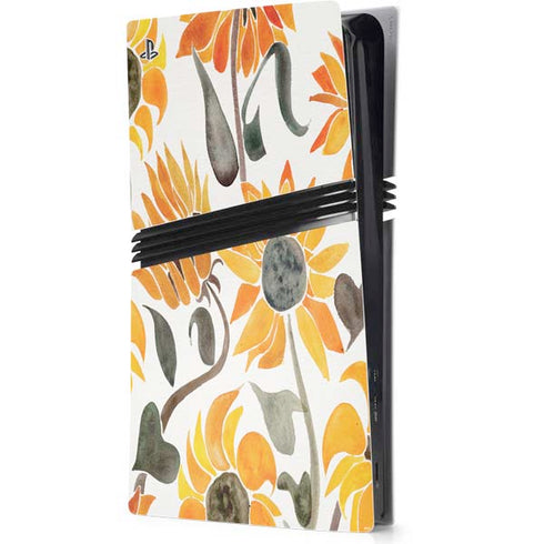 Yellow Sunflower by Cat Coq PS5 Pro Console Skin