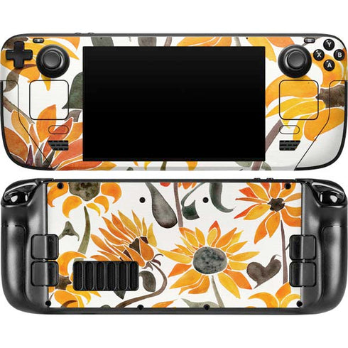 Yellow Sunflower by Cat Coq Steam Deck Handheld Gaming Computer OLED Skin