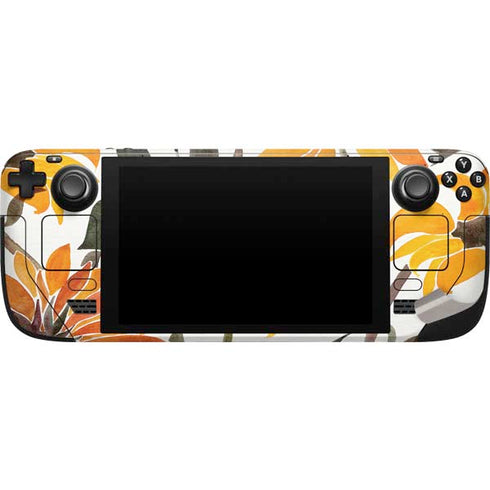 Cat Coq Yellow Sunflower Steam Deck Handheld Gaming Computer Skin