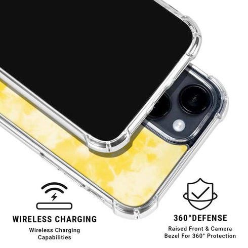 Yellow Tie Die iPhone 15 Clear Case