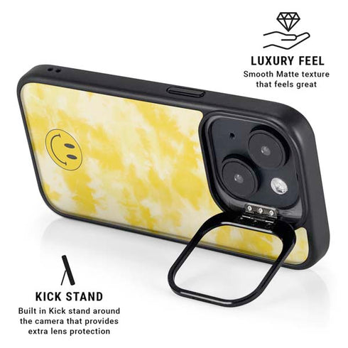 Yellow Tie Die iPhone 15 Kickstand Case