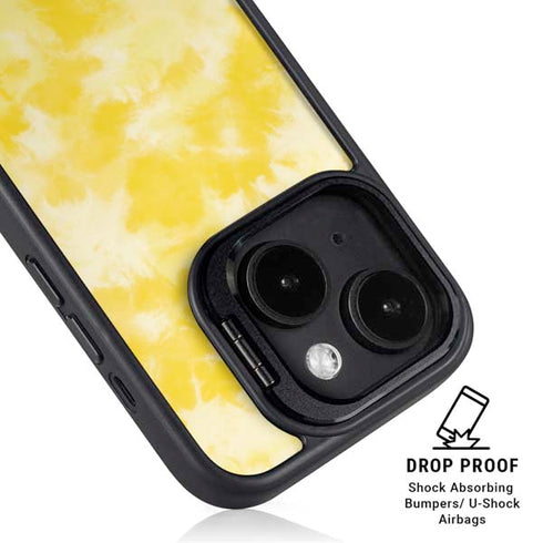 Yellow Tie Die iPhone 15 Plus Kickstand Case