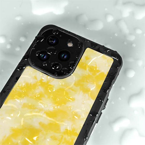Yellow Tie Die iPhone 15 Pro Waterproof Case