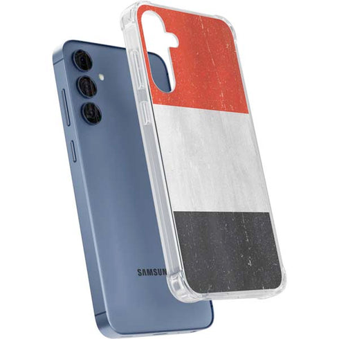Yemen Flag Distressed Galaxy A35 5G Clear Case