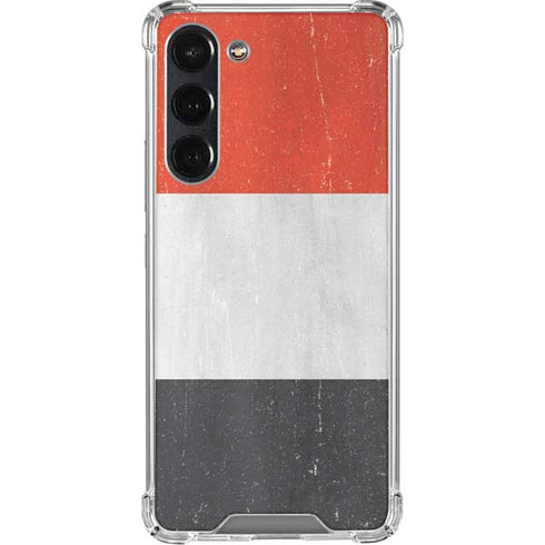 Yemen Flag Distressed Galaxy S24 FE Clear Case