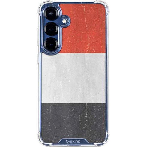 Yemen Flag Distressed Galaxy S25 Plus Clear Case