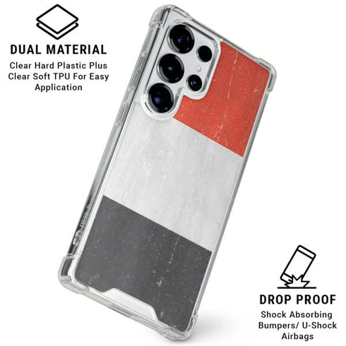 Yemen Flag Distressed Galaxy S25 Ultra Clear Case