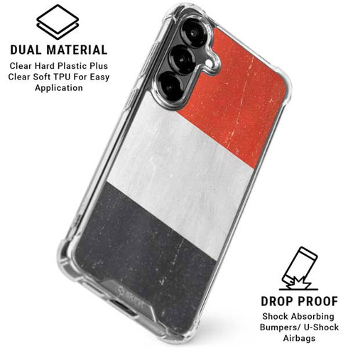 Yemen Flag Distressed Galaxy S26 Clear Case