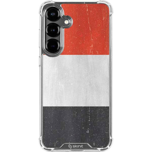 Yemen Flag Distressed Galaxy S26 Plus Clear Case