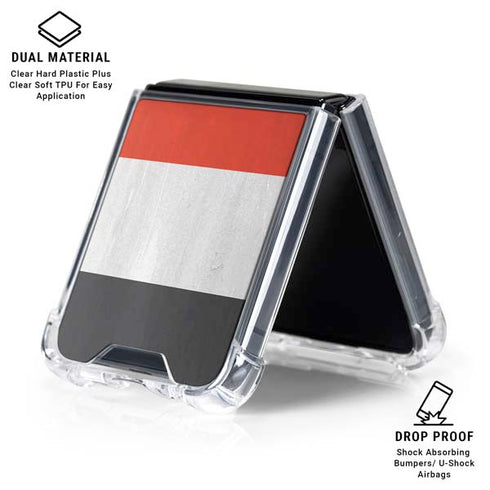 Yemen Flag Distressed Galaxy Z Flip6 Clear Case