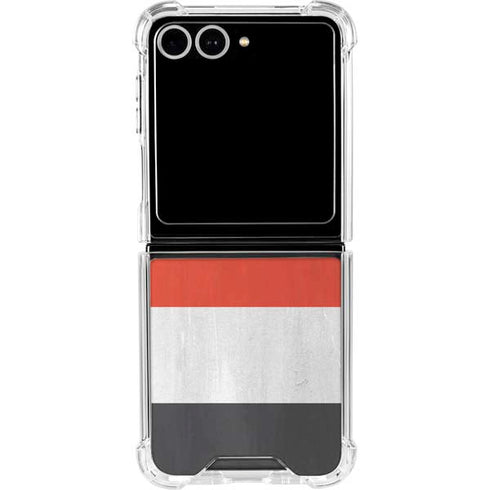 Yemen Flag Distressed Galaxy Z Flip7 Clear Case
