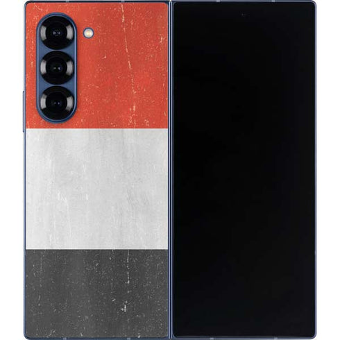 Yemen Flag Distressed Galaxy Z Fold6 Skin