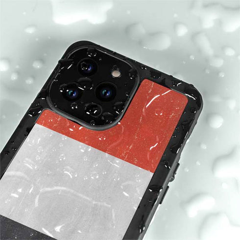 Yemen Flag Distressed iPhone 15 Pro Waterproof Case