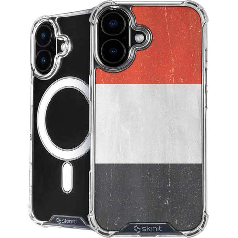 Yemen Flag Distressed iPhone 16 Plus MagSafe Case