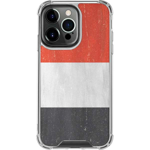 Yemen Flag Distressed iPhone 16 Pro Clear Case