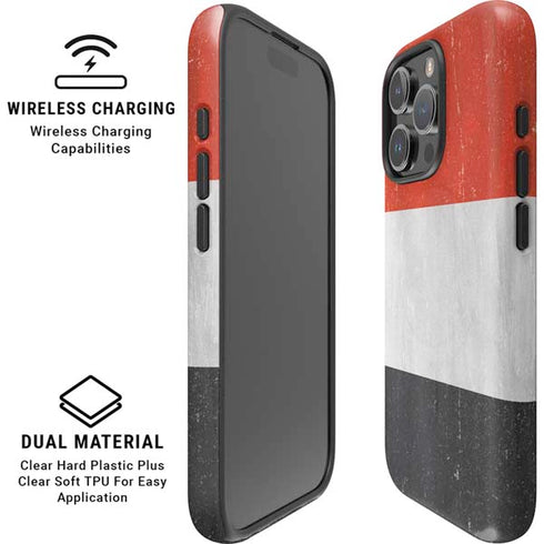 Yemen Flag Distressed iPhone 16 Pro Magsafe Impact Case