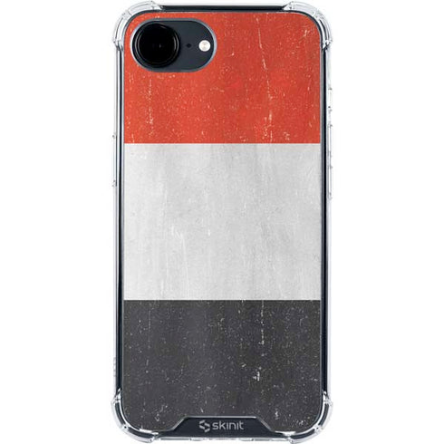 Yemen Flag Distressed iPhone 16e Clear Case