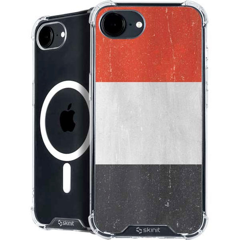 Yemen Flag Distressed iPhone 16e MagSafe Case